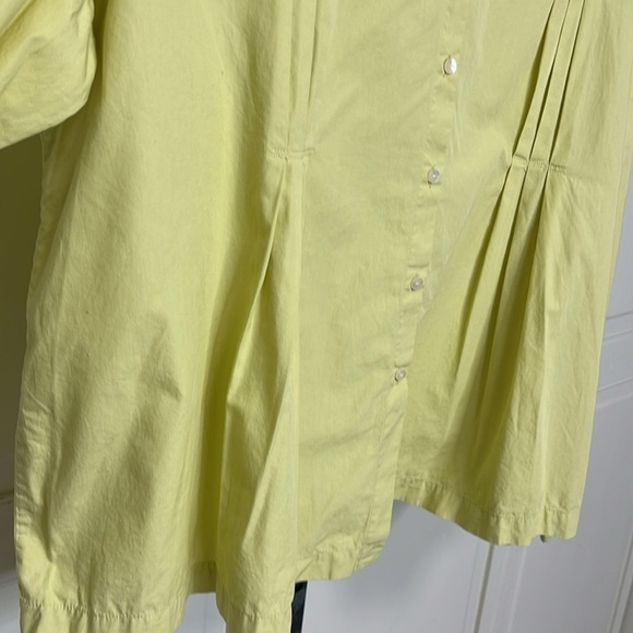 J.Jill Women's Classic Pleated Button Down Shirt Plus Sz XL Chartreuse Yellow - Picture 5 of 12